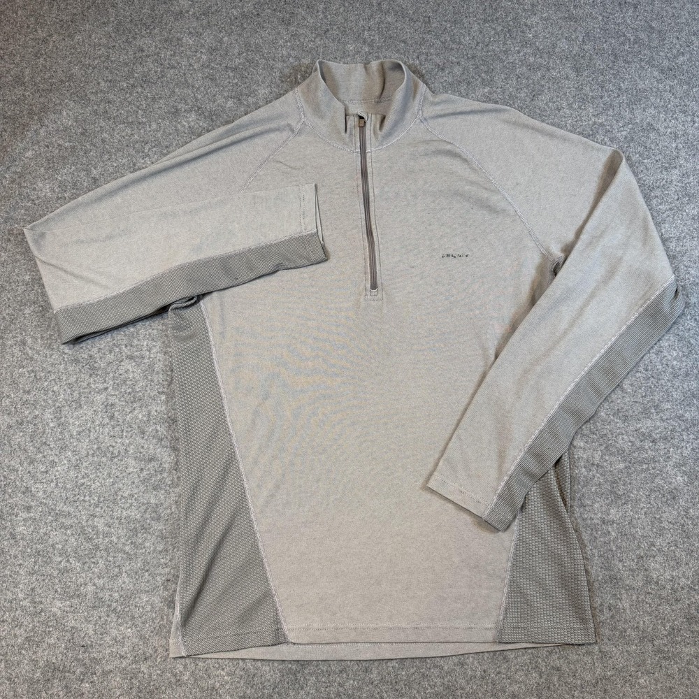 Patagonia Pullover Mens Medium Gray Capilene 1/4 Zip Long Sleeve Base Layer Top - Picture 2 of 9